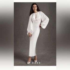 Significant other Demi long sleeve open-back midi dress